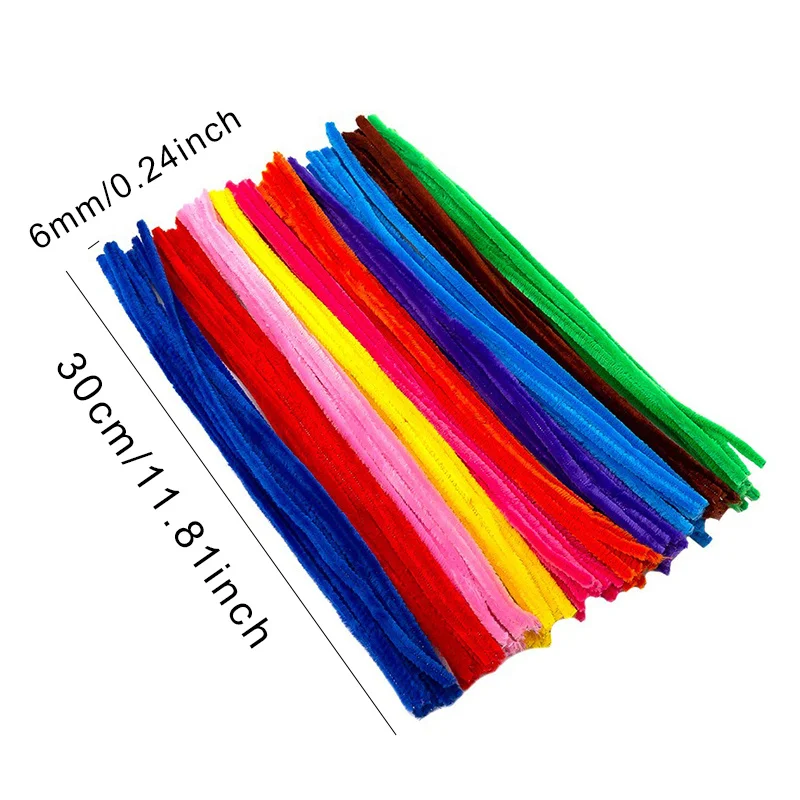 48/118/198PCS Chenille Stems Pipe Cleaners Mixed Shades Fuzzy Wire Twist Sticks DIY Handmade Craft Art Materials Party ZYF