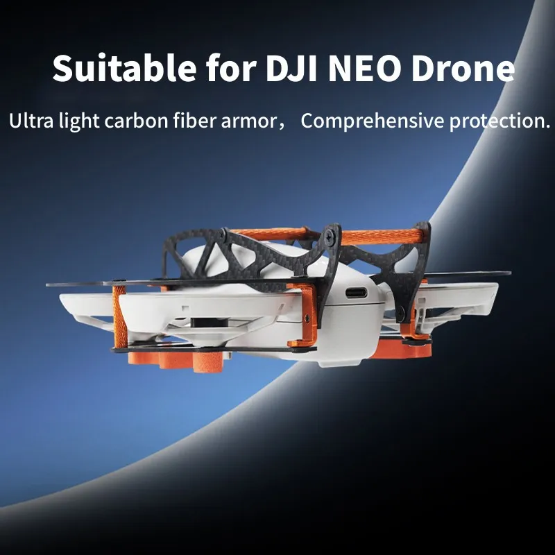 غطاء حماية من ألياف الكربون المحيطي بالكامل، لوحة ممتصة للصدمات مضادة للتصادم لملحقات الطائرة بدون طيار DJI NEO