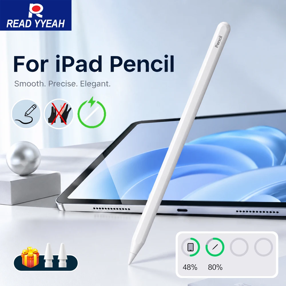 

2026 New Magnetic Wireless Charging Stylus Pen for iPad 10th 11 A16 Gen Pro 11 12.9 Air 4 5 Mini 6 7 iPad Pencil Palm Rejection