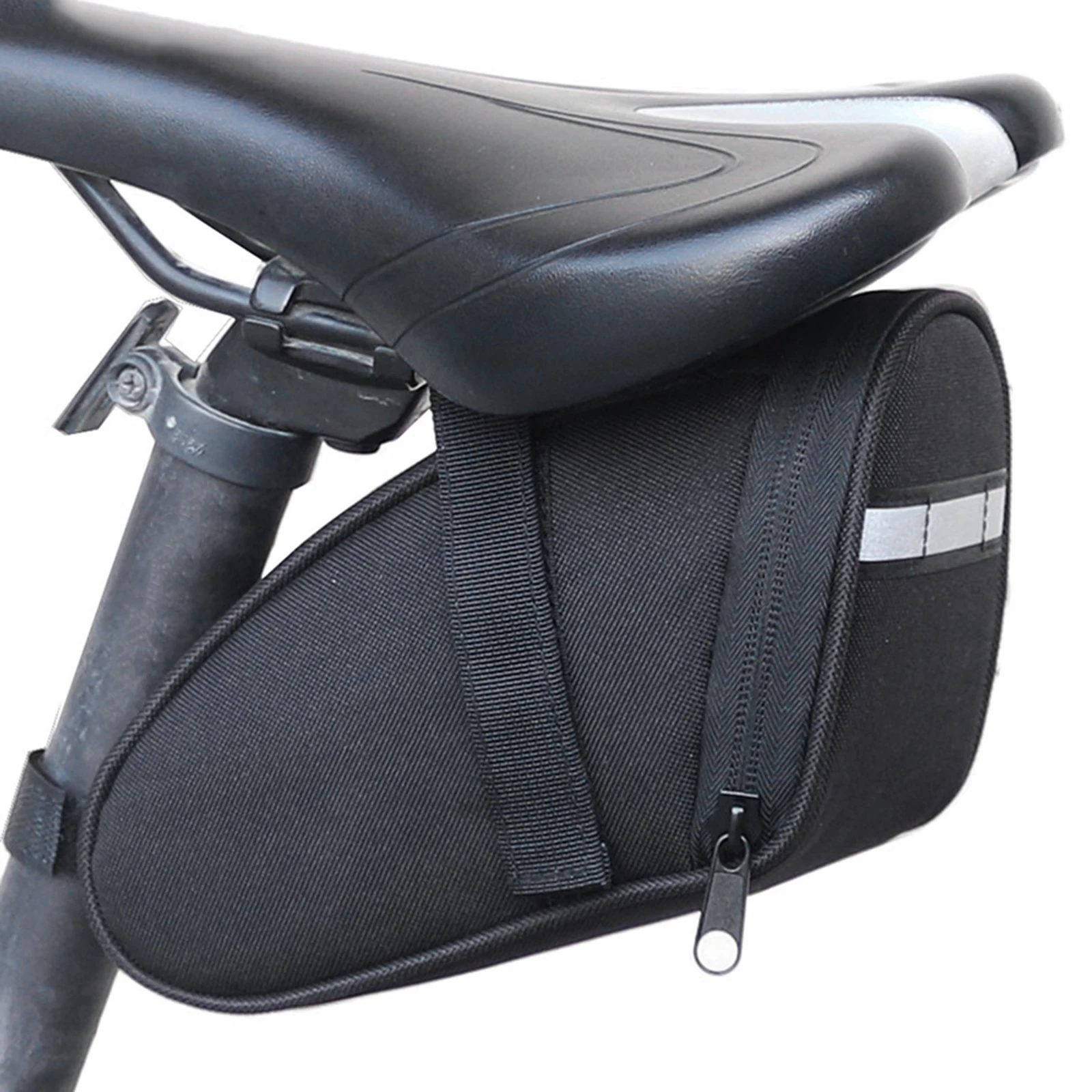 

Cycling Pouch Bike Saddle Bag Zip 18*9*9cm Black Canvas Mobile Phone Holder Mountain Bicycle Road Bike Brand New