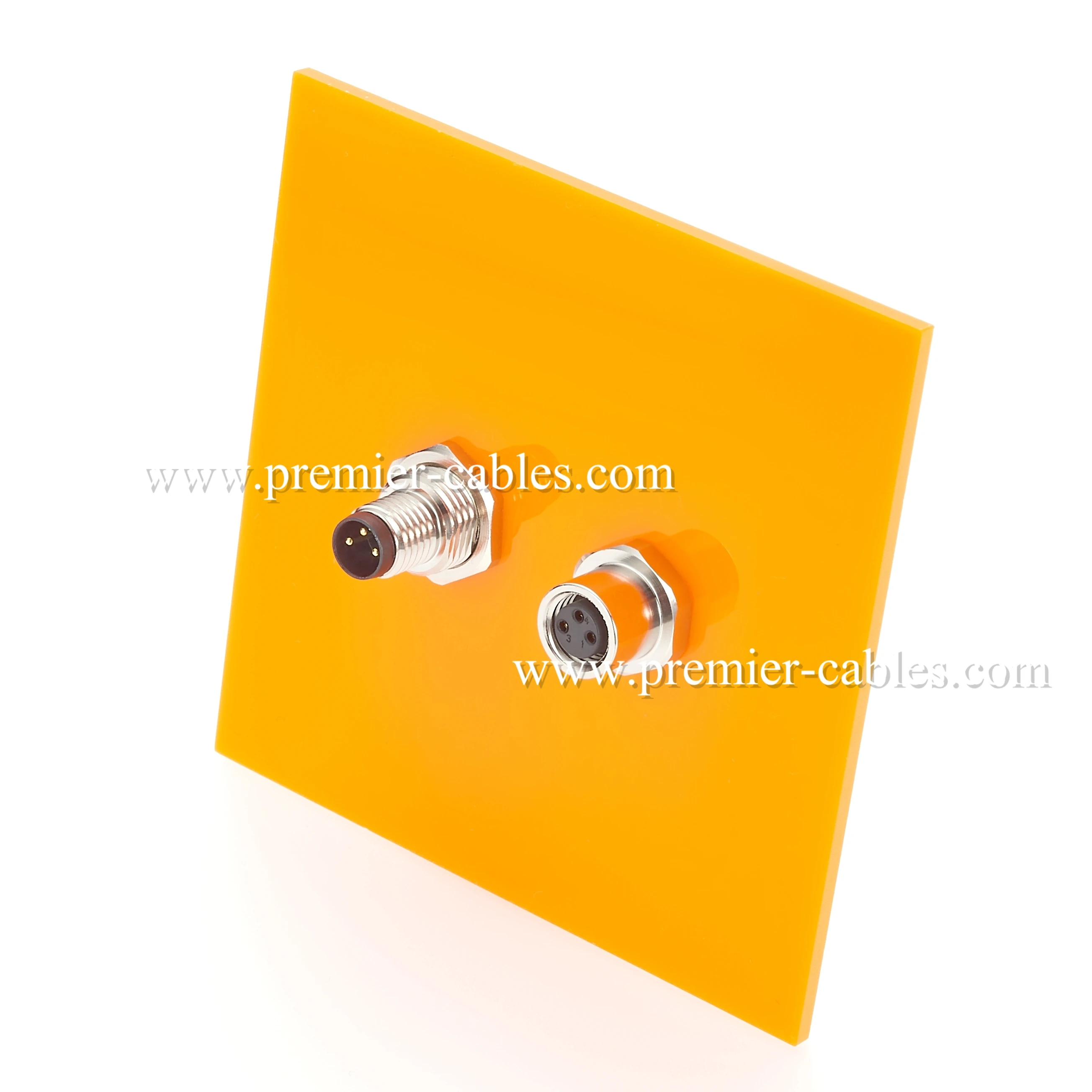 M8 A-Code 3 Pin Male to Female Bulkhead Connector IP67 Shielded Feedthrough Panel Mount Receptacle Industrial Circular Connector