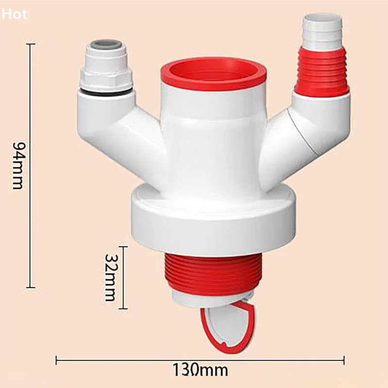 Washing Machine Drain A Three-Way Drain Distributor, A Dryer, A Drainage Pipe, A Three-Way Anti-Backflow Check Valve Connection
