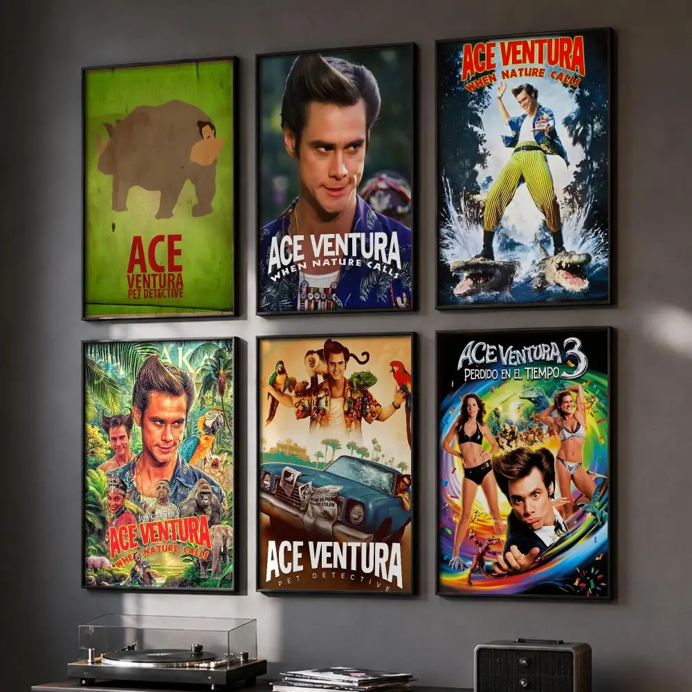 Movie A-Ace Ventura Poster HD Home Wall Stickers House hallway Living Room Bedroom Bar Office Decor Art Prints