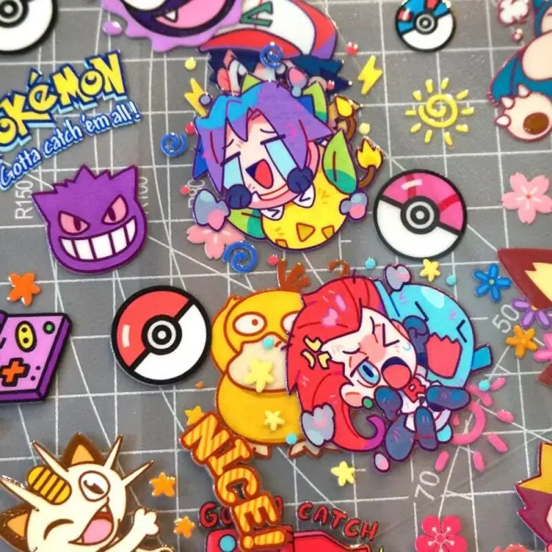 

Pokemon Pikachu Jigglypuff Gengar переводная наклейка с принтом чехол для телефона украшение Diy камера чашка воды компьютер друг фестиваль подарок