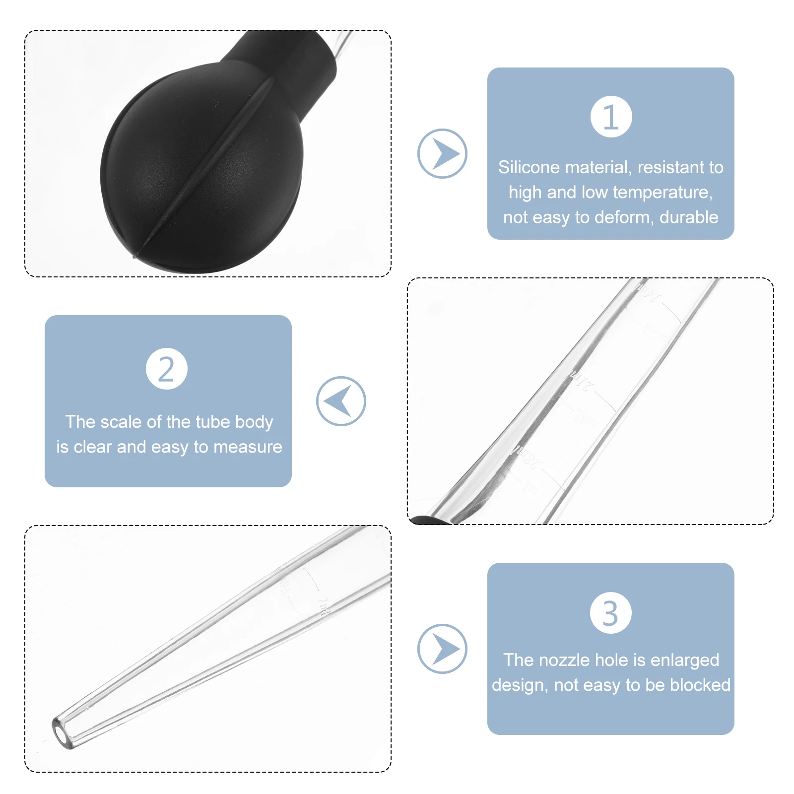 

Test Tube Measuring Tool Calibrated Graduated Baking Pipettes Dropper with Scale Template Child