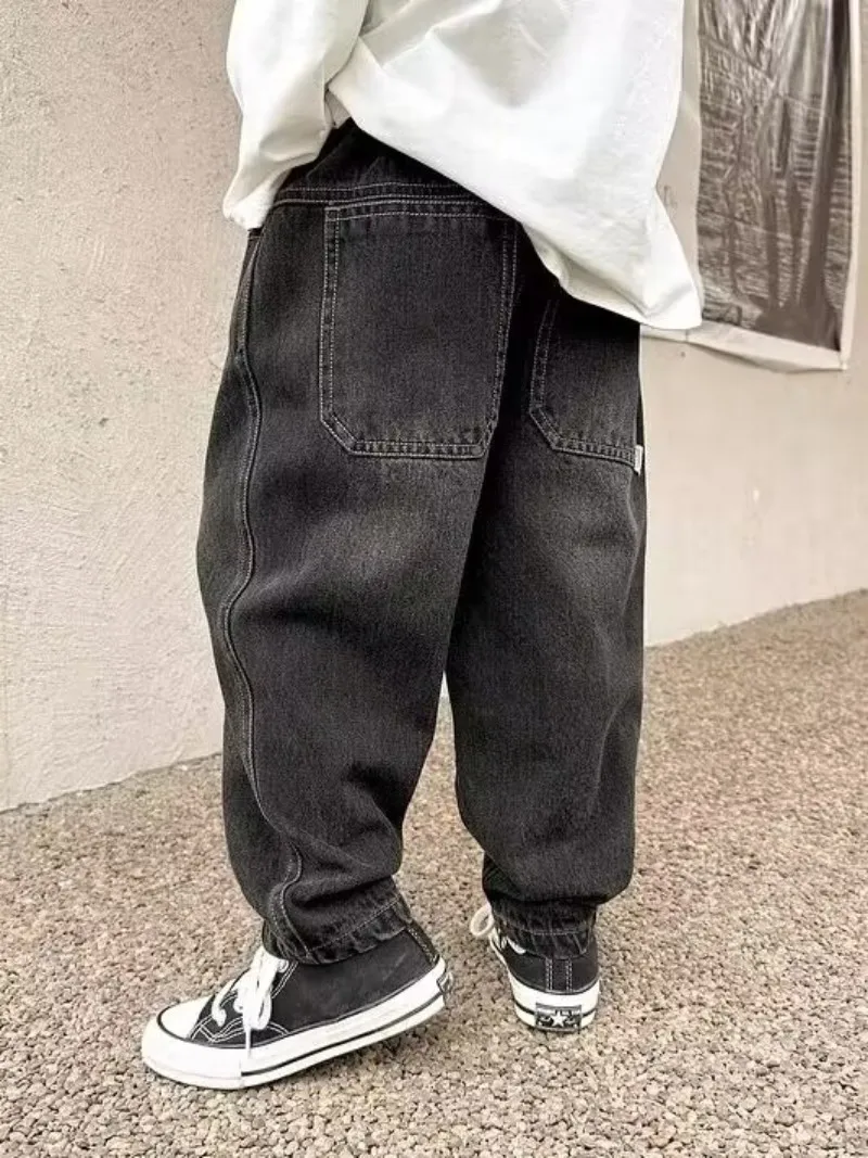 Boys\' jeans Spring new Kids loose pants denim children\'s handsome autumn pants 3 5 7 8 9 Years