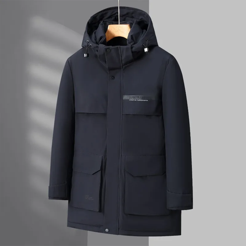 High Quality Winter Men's Down Jacket Windbreaker Jacket Thick Thermal Hooded  Down Parkas Male Business Casual Warm Hooded Coat
