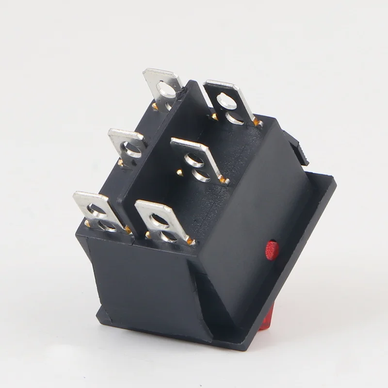 5 pz KCD4 interruttore a bilanciere 6 pin 16A 250VAC/ 20A 125VAC pulsante di alimentazione apparecchiature elettriche con luce verde rossa ON-OFF