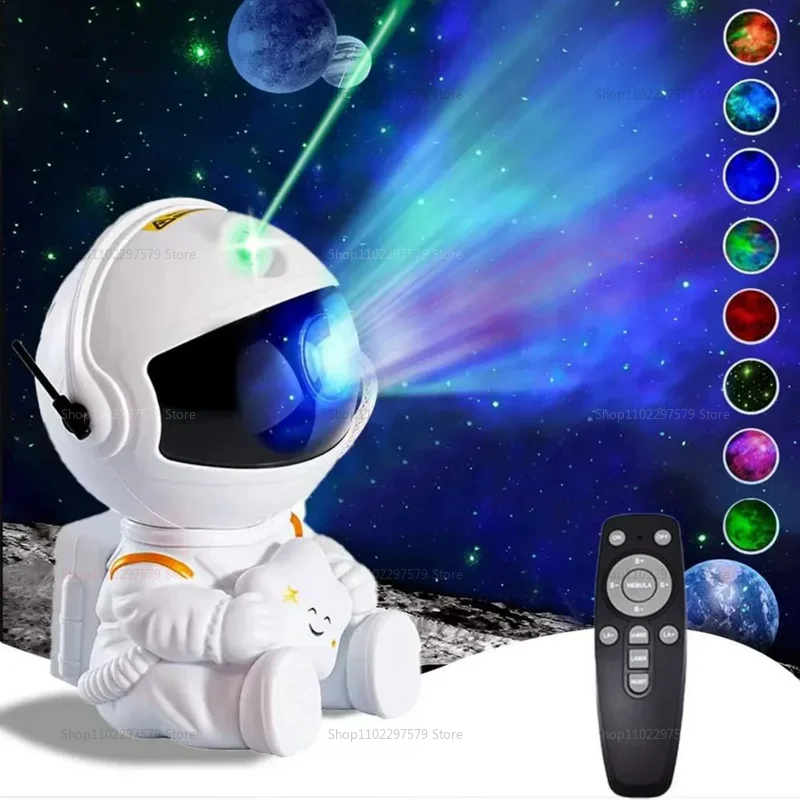 Bedroom starry sky environment light laser sky projection mini astronaut nebula night light children gift living room decoration