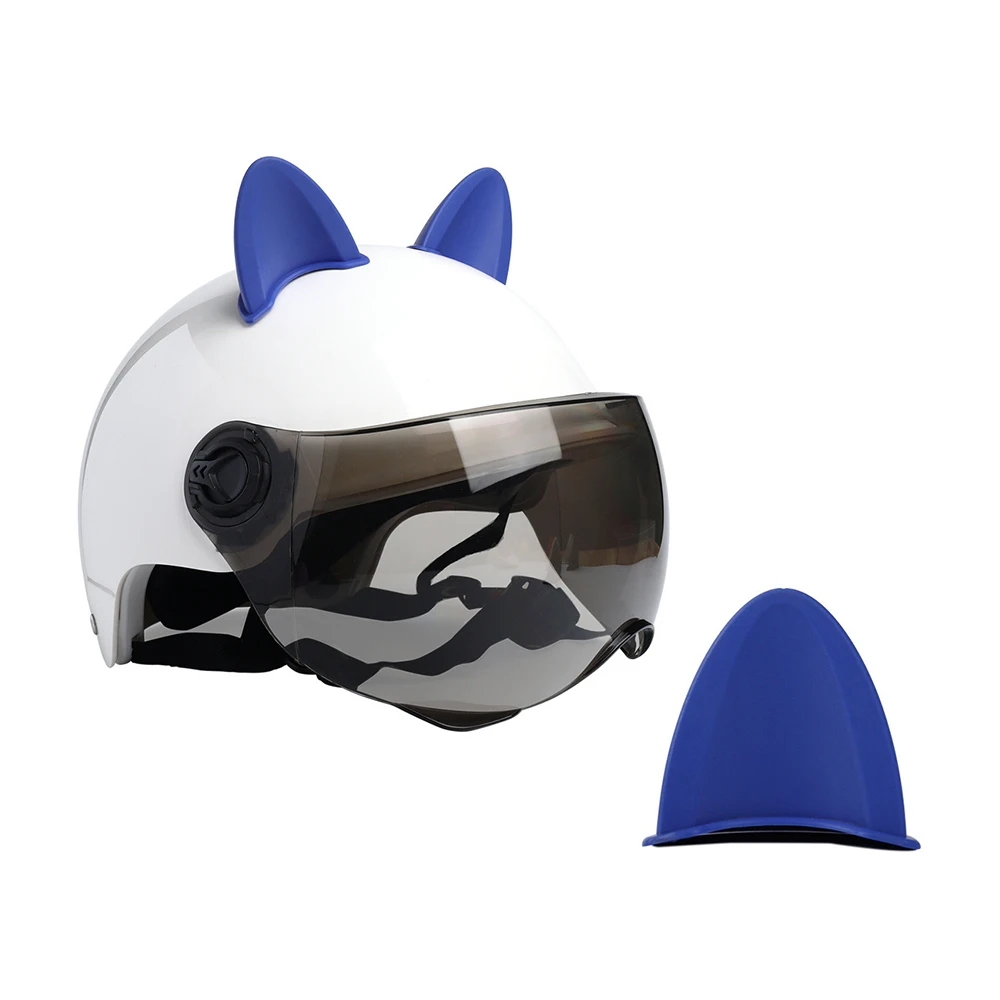 لطيف آذان القط خوذة الديكور دراجة نارية الكهربائية سيارة خوذة ملصقات التصميم على الوجهين ملصقات ديكور خوذة اكسسوارات #6