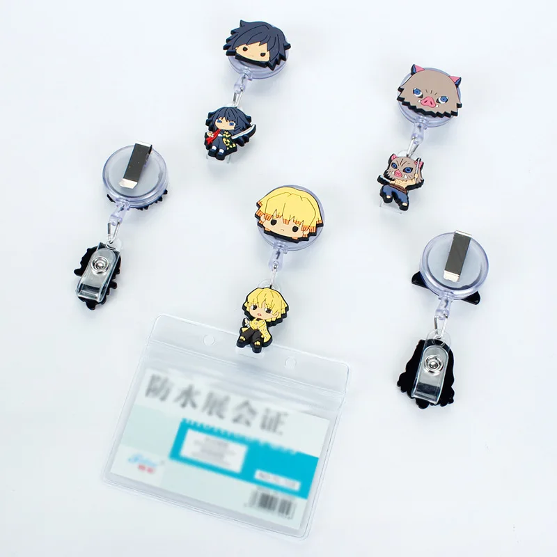 Cute Cartoon Funny For ID Card Holder Scalable Toggle Clip Employee Card Doctor Nurse Chest Card Student Bus Card Holder