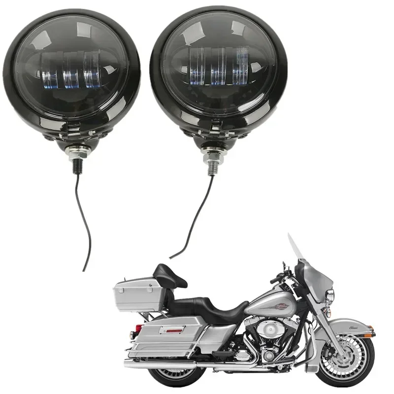 

For Harley FLHTP Touring Softail Dyna Sportster Motorcycle Parts 4-1/2" LED Auxiliary Fog Passing Light & Housing Bucket