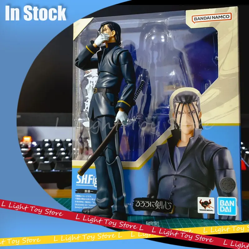 Original Aoshi Shinomori Anime Figure S.H.Figuarts Hajime Saito Collection S.H.F Model Doll Desktop Decor Toys Birthday Gifts