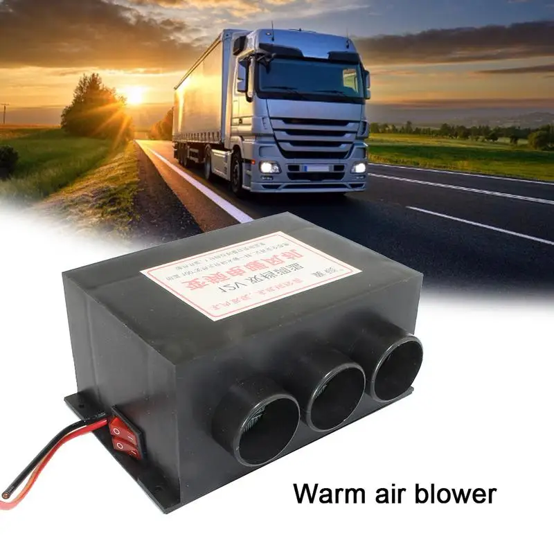 800W DC 12V 3 Port Car Air Heater Fast Heating Auto Windshield Defroster Compact Air Heater Fan Car Accessories