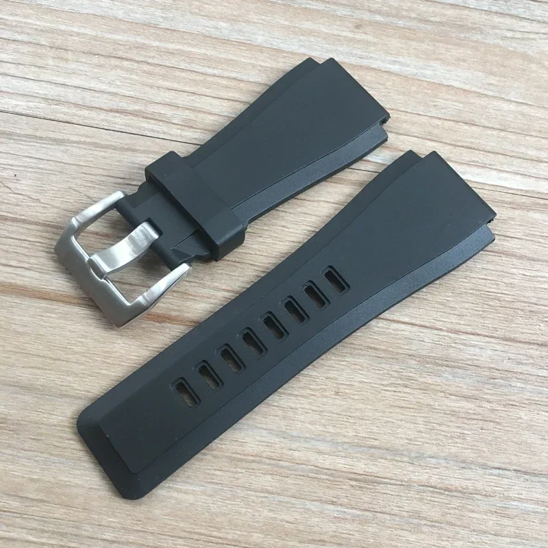Premium Quality Soft Dust-free Silicone Watchbands for Bell Ross BR01 BR03 Series Waterproof Breathable Strap 24mm