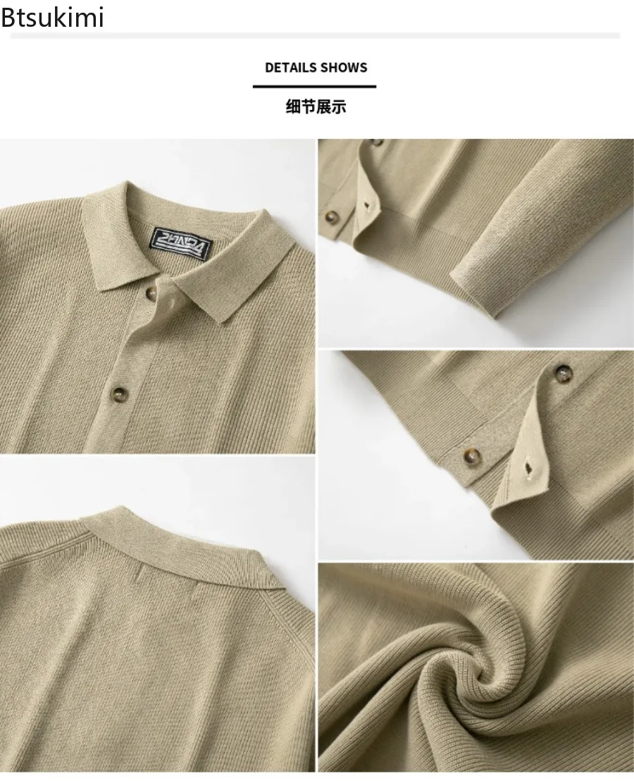 2025 Men's Casual Knitting Sweaters Fashion Solid Buttoned Cardigan Tops Winter Autumn Men Clothes Vintage Knitted Sweater Coats