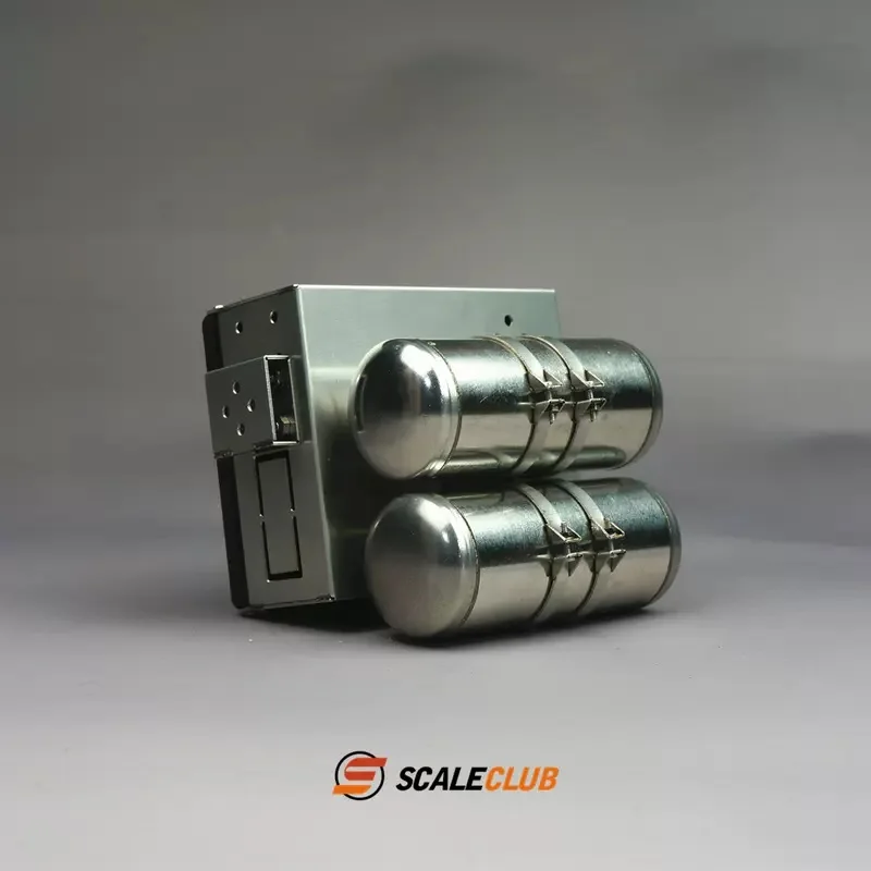 Scaleclub Model For 1:14  RC JX F2000 Trailer Truck Mud Head Upgrade Metal Battery Box Gas Tank For Tamiya Lesu Rc Truck Trailer