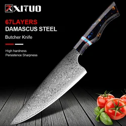 Chef Butcher Knife 8 Inch Damascus Japan VG-10 Super Stainless Steel Professional High Carbon Super Sharp Kitchen Cooking Knife