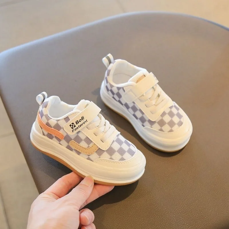 Spring Autumn New Plaid Sneakers Children Classical Board Shoes School Shoes for Boys Girls Fashion Flats Shoes