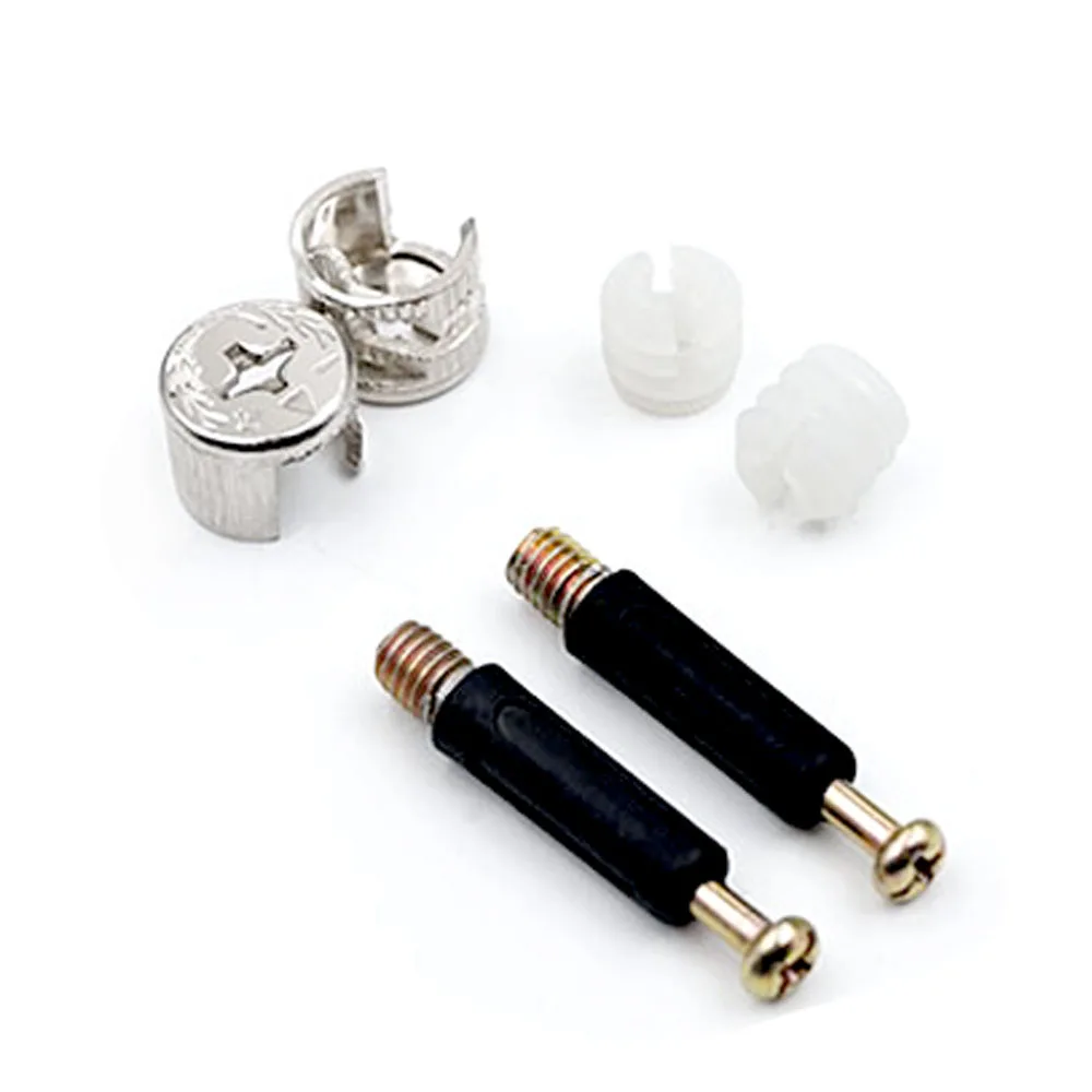 5/10/25/50Sets 3 in 1 Furniture Connecting Hardware Set Cam Screw Eccentric Wheel Nut Cam Lock Nut for Wardrobe Splicing Cabinet