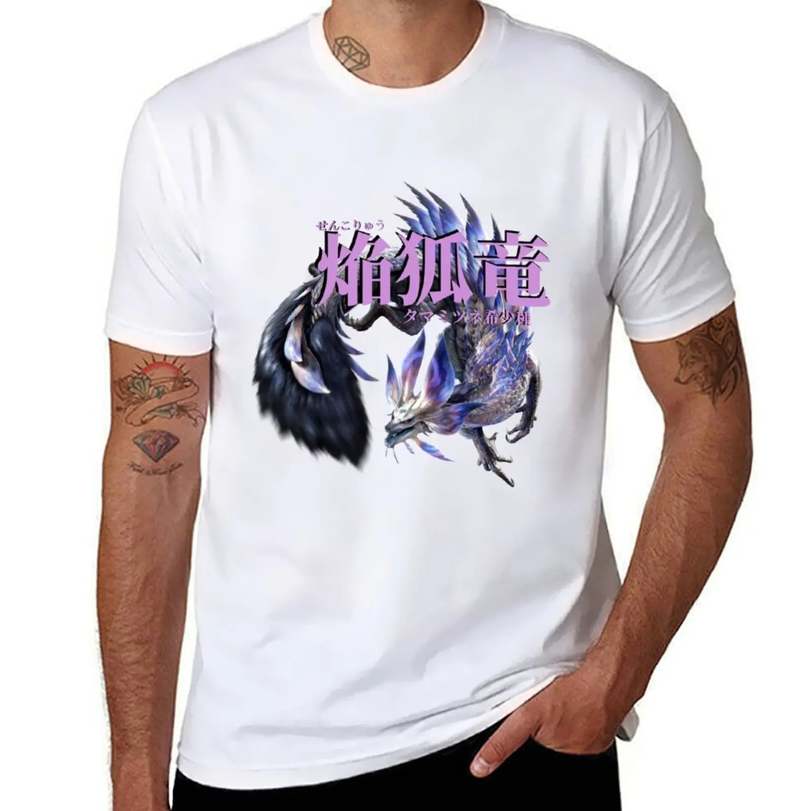 

Violet Mizutsune 'The Blazing Fox Wyvern' T-Shirt t shirt men 100% cotton luxury brand t shirts for man graphic funny T-Shirt
