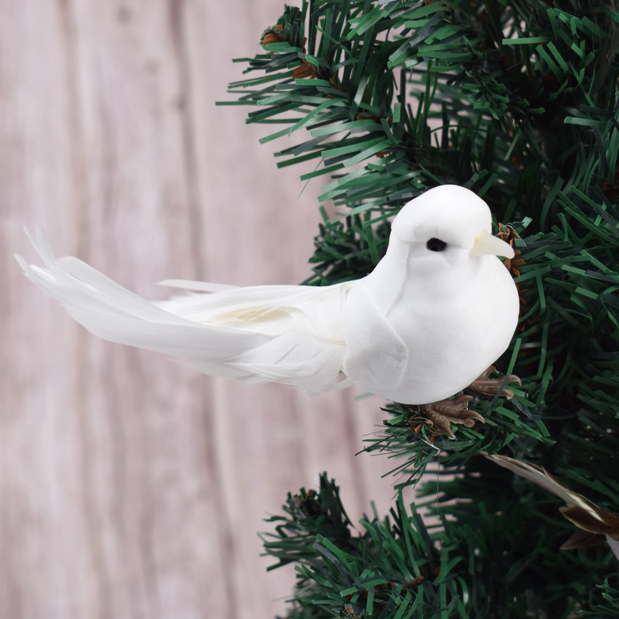 Robin Bird Christmas Tree Decor Craft Artificial Feather Bird Fake Foam Birds Miniature Crafts Garden Ornament Home Decoration