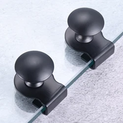 4/2/1PC Glass Door Pull Handle Black Stainless steel Glass Door Clip Pull Handle for 5-8mm Glass Cabinet Kitchen Bathroom Door