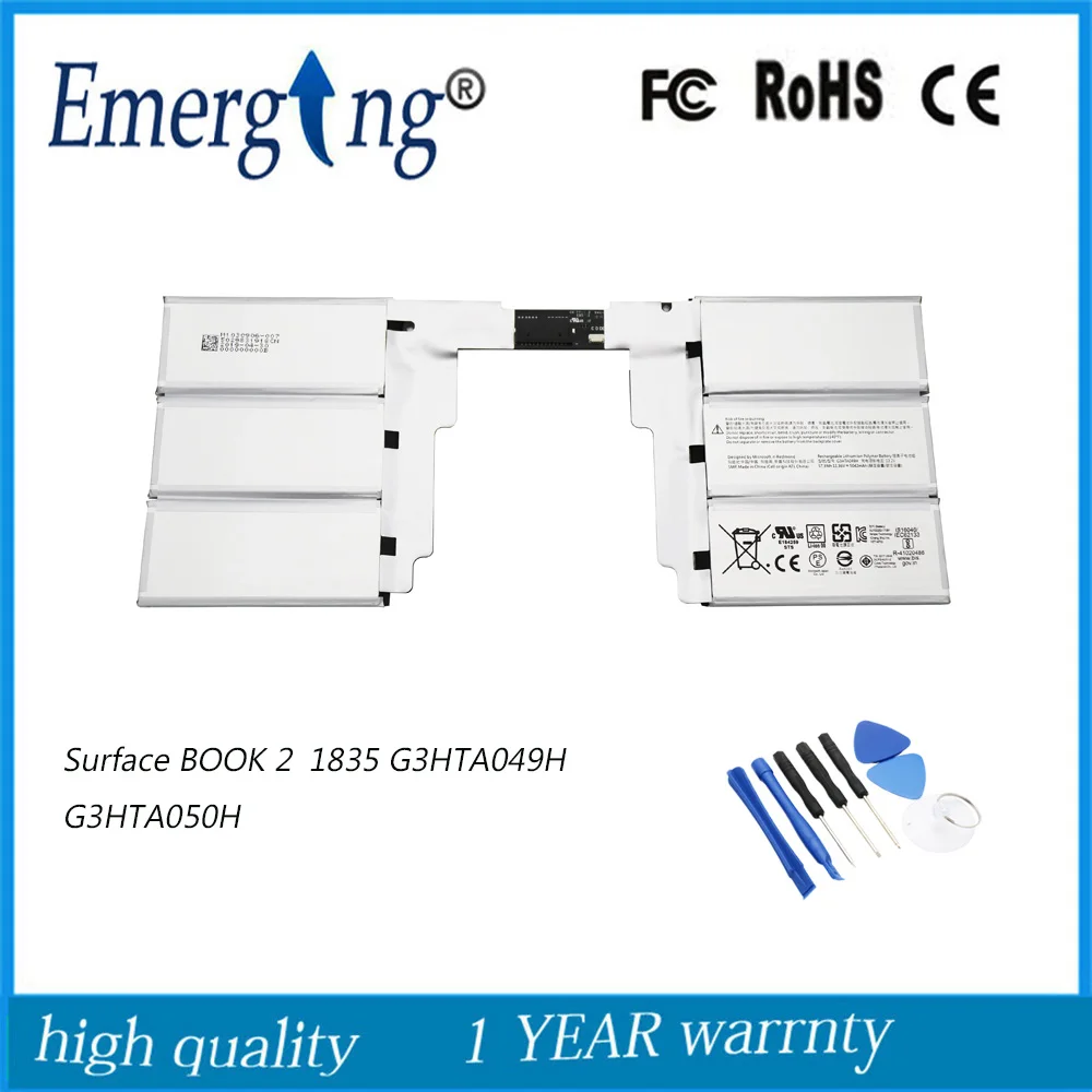 Bateria Nova G3hta050h G3hta049h para Microsoft Surface Book Gen Teclado 15 1835 Teclado Bateria com Ferramentas 11.36v 57.3wh