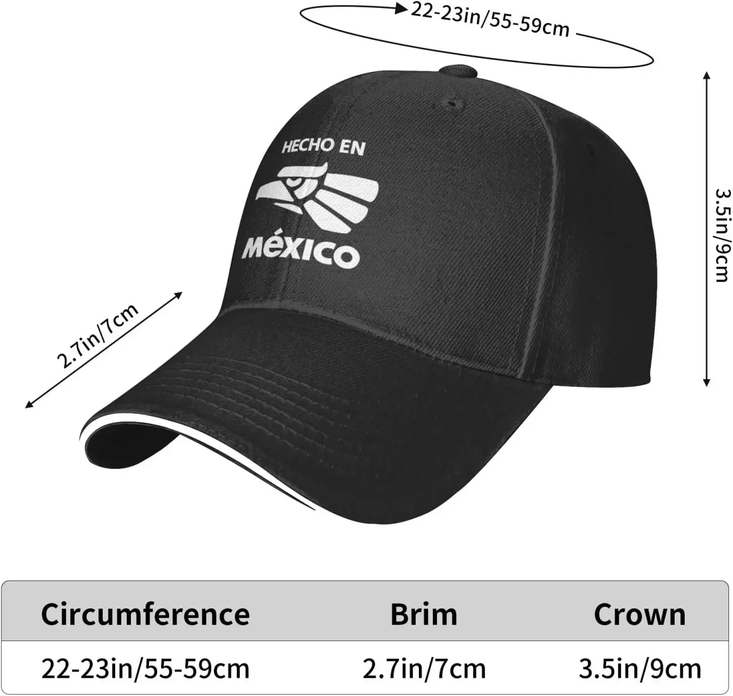 Hecho En Mexico Baseball Cap Adult Unisex Adjustable Hat for Men Women