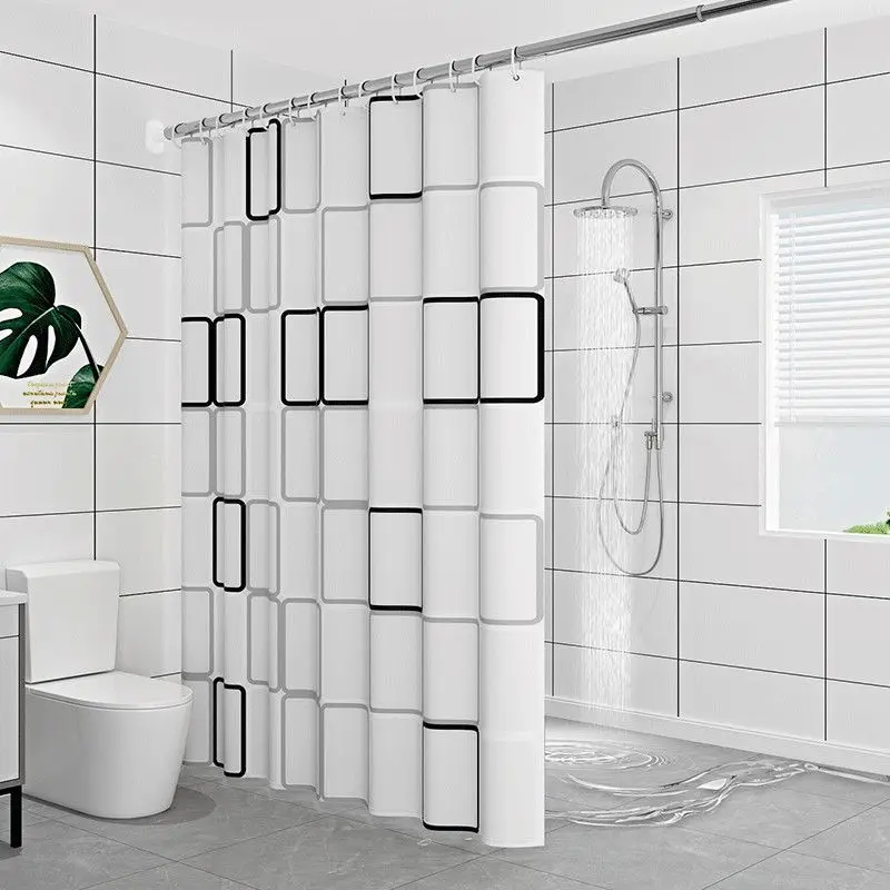 Bathroom Partition Curtain PEVA Waterproof Shower Curtain With Hook Mildew Proof Durable Screens Bathroom Decoration Accessories