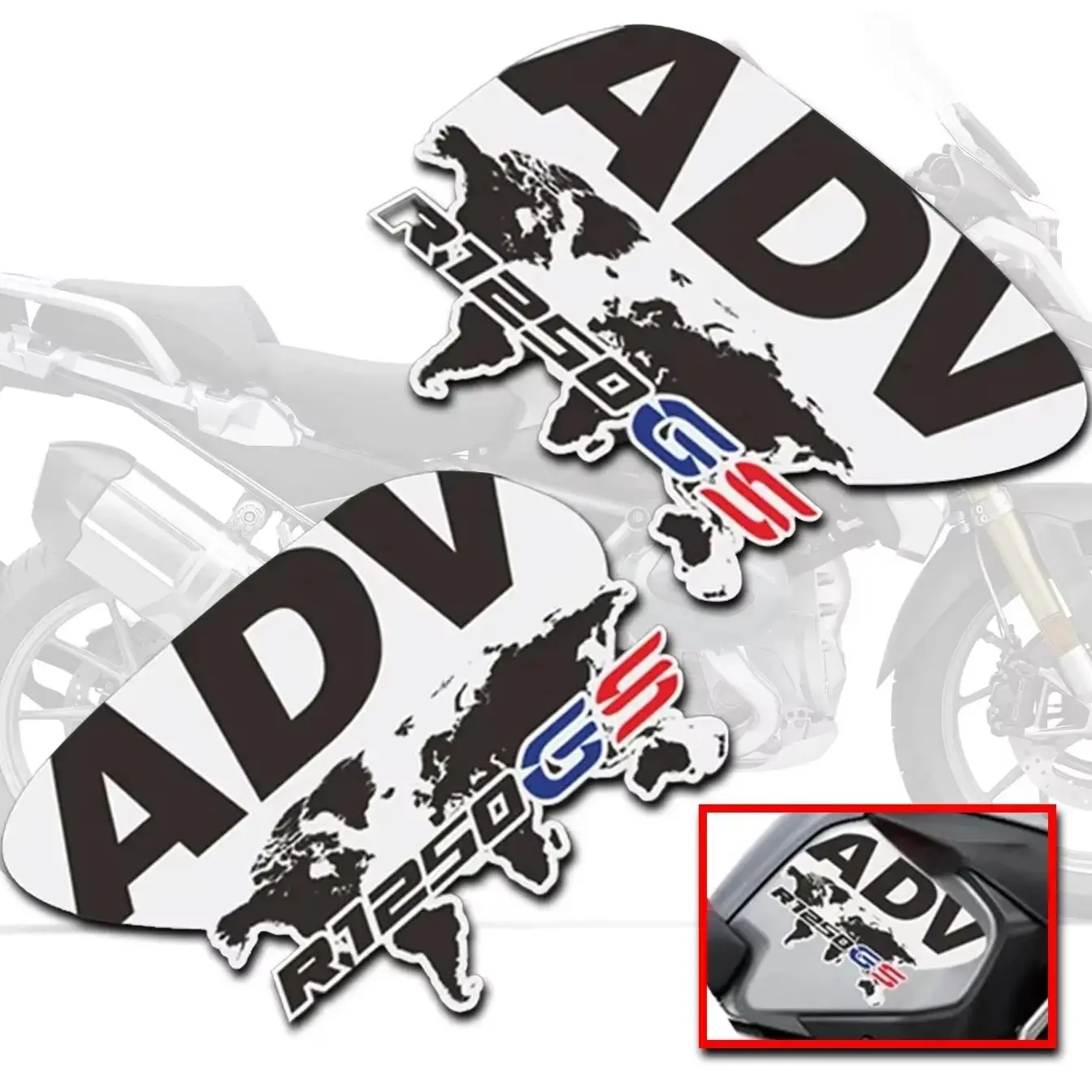 

R1250 R R1250GS GSA FIT BMW Tank Pad Fender Fairing Beak Luggage Aluminum Case ADV Adventure 2019 decals stickers adhesive