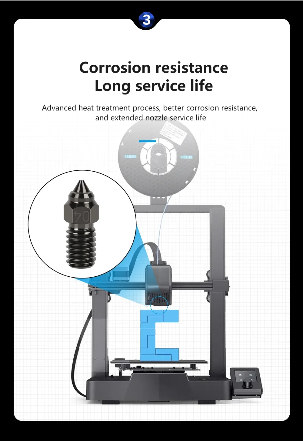 Creality-ノズル,高品質の3Dプリンター部品,v3,se,0.4mm