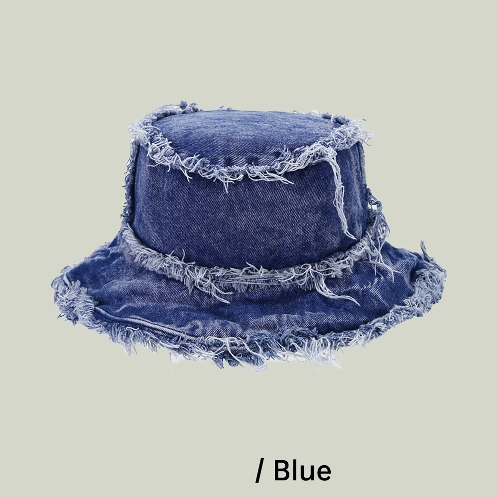 Gradient Color Cowboy Fisherman Hats For Women Men Female Japanese Jean Waist Bucket Basin Sun Shade Sun Protection Bob Caps