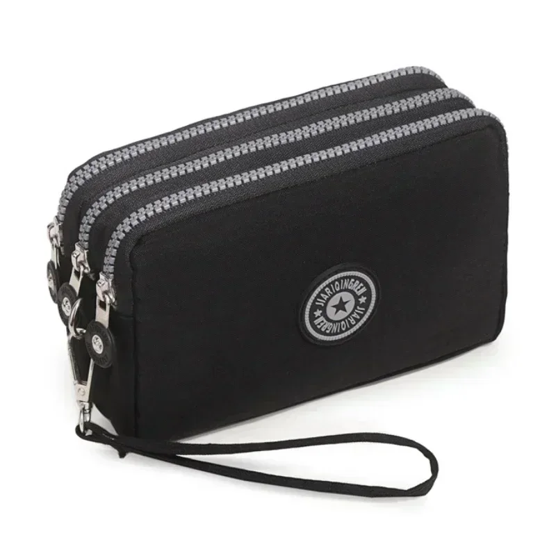 New Fashion Portable Women Wallets Phone Pouch Big Capacity Coin Purse Make-up Bag Mini Bag with Three Zipped