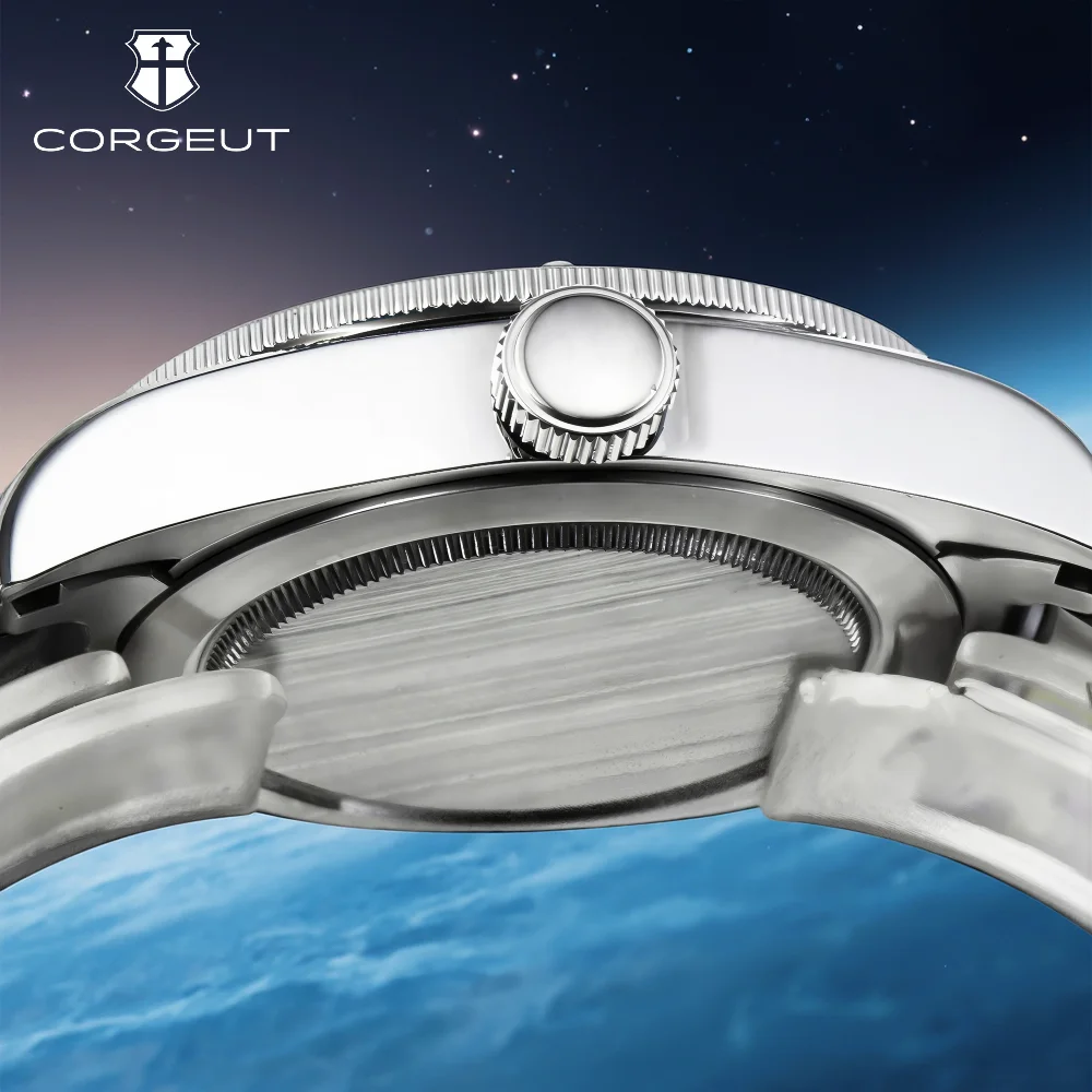 Corgeut 41mm brand Watch Automatic Mechanical for Men Fashion Business diver Waterproof 100M Swimming diving Mens Wrist Watches
