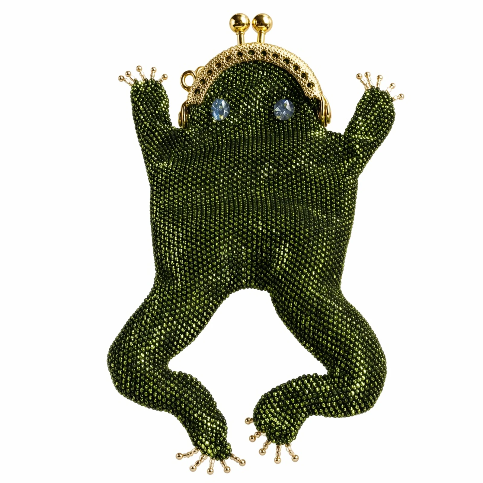 Mini Handwoven Bead Frog Wallet Vintage Beaded Frog Coin Purse Portable Small Storage Bag Keychain Accessory 지갑