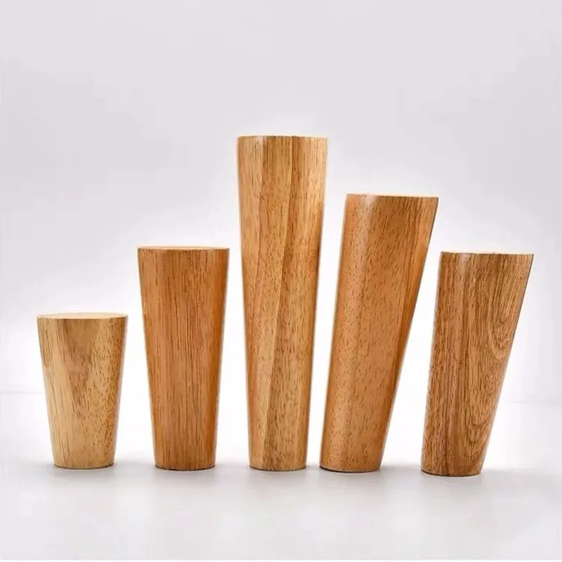 4pcs Solid Wood Furniture Leg Table Feets Wooden Cabinet Table Legs Fashion Furniture Hardware Replacement for Sofa Bed