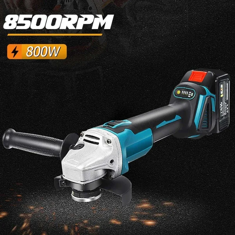 

18V Electric Angle Grinder Lithium Battery Brushless Grinding Cutter Rechargeable Hand Polisher Power Cutting Machine 8500RMP