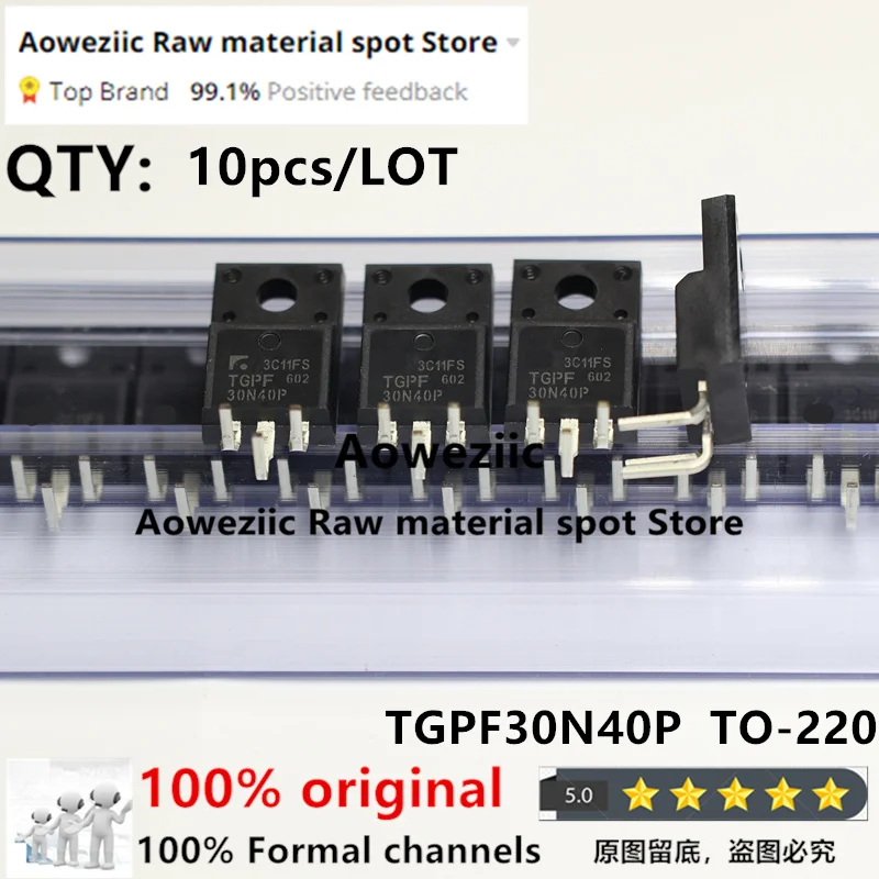 Aoweziic 100% New Imported Original  TGPF30N40P  30N40P  TGPF30N43P   30N43P  TO-220F LCD Field Effect Tube 400V  430V 30A