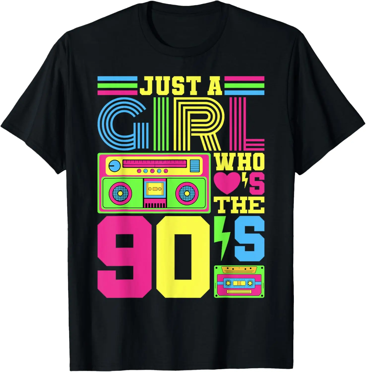 Just A Girl Who Loves The 90s Party Costume T-Shirt, Tenue des années 1990