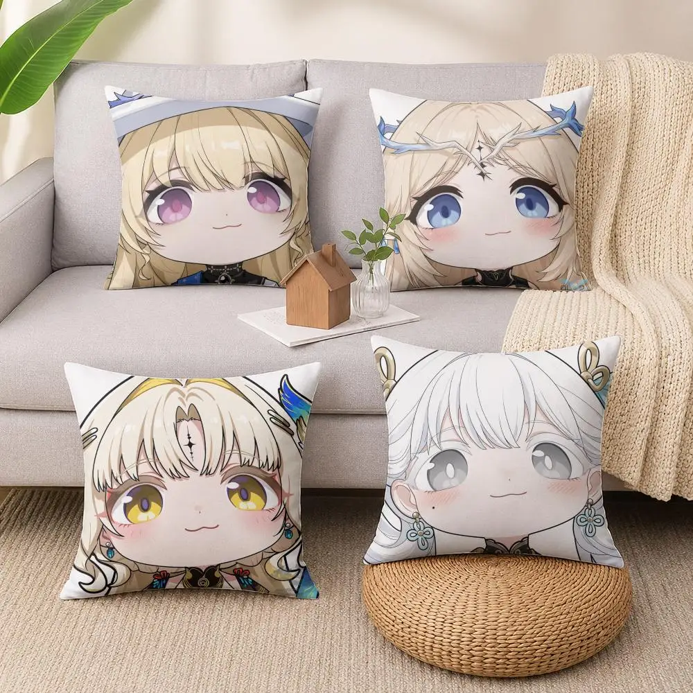 Suisui Phoebe Wuthering Waves Cushion Cover Soft Short Plush Pillow Cases Hidden Zipper Cutecore Sofa Bedroom Home Decor Gift