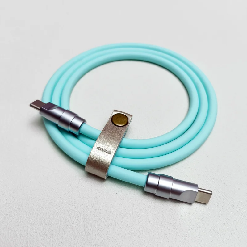 100W C-C Charging Data Cable Type-C to Type-C PD100 Super Fast Charge Liquid silicone Cable for MacBook Laptop iPad Pro Android