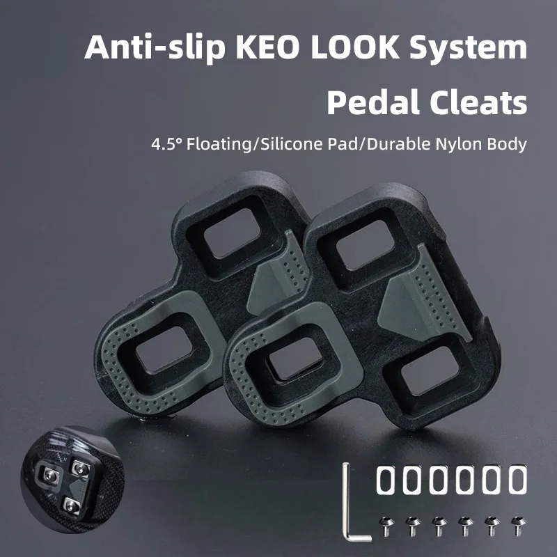Anti-slip Bicycle KEO Pedal Cleats Wear-resistant Nylon Cycling Shoes Cleats Pad 4.5° Self-lock Bicycle Pedal Cleat For LOOK KEO