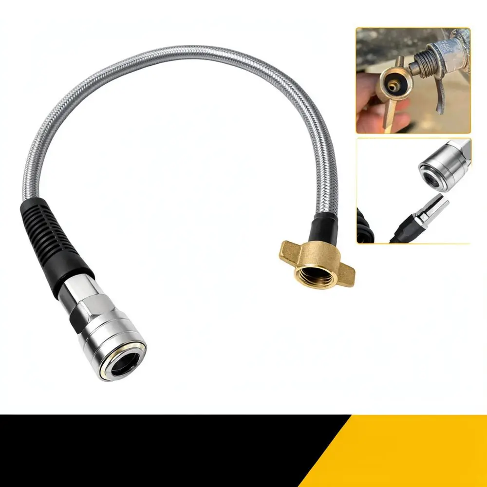 For Wanjiu Truck Air Tank Filling Hose Copper Nut Stainless Steel Braided Hose Auto Lock Quick Connector Fitting