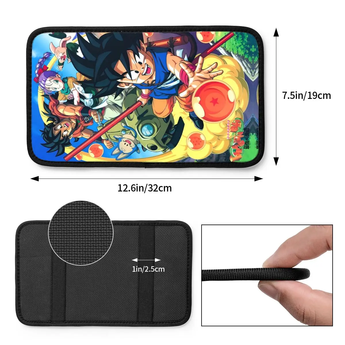 Car Armrest Cover Mat Leather Anime Dragon Ball Z Center Console Cover Pad Auto Styling Interior Accessories