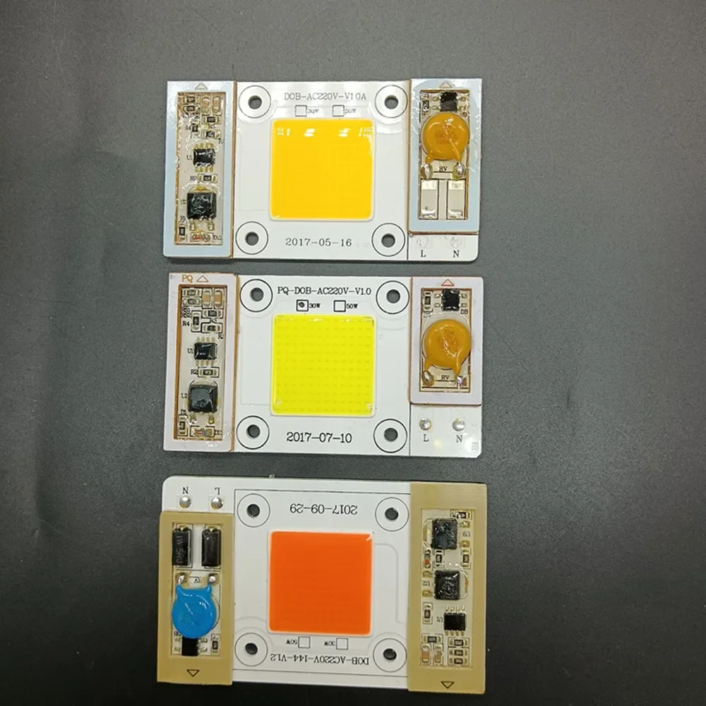 50W 110V 220V COB High Power led chip built-in driver white LED, Full Spectrum LED Royal blue Warm white
