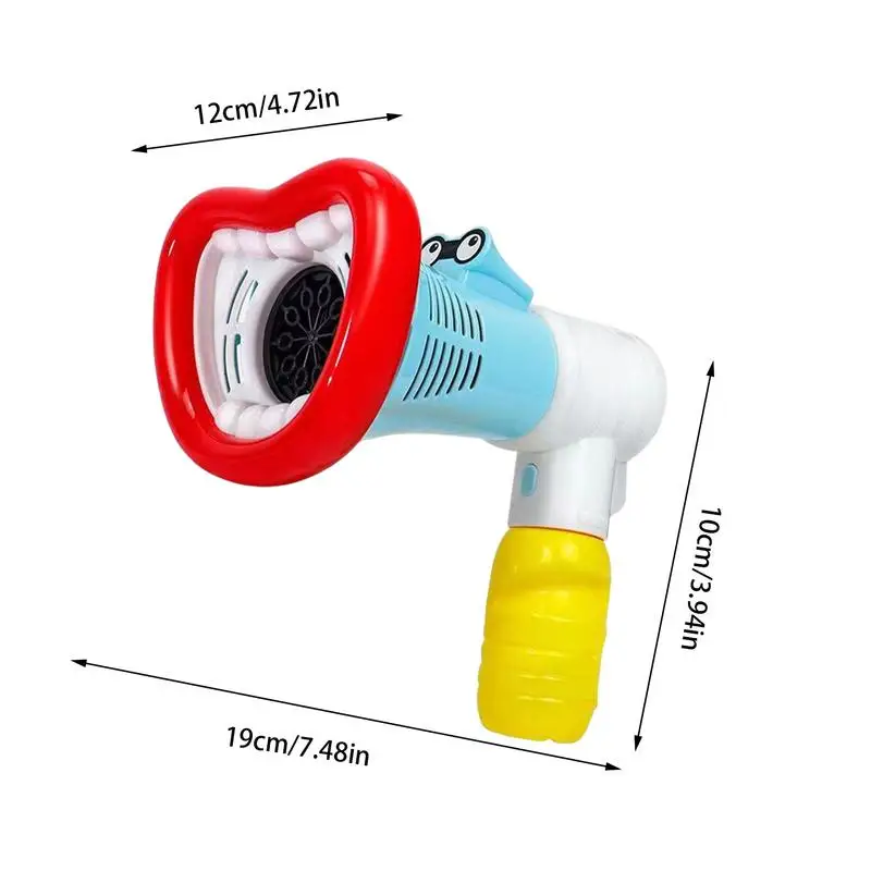 Macchina per bolle per bambini Macchina per bolle elettrica a bocca grande Macchina portatile da spiaggia portatile a 10 fori per divertimento in giardino per ragazzi e ragazze nel cortile