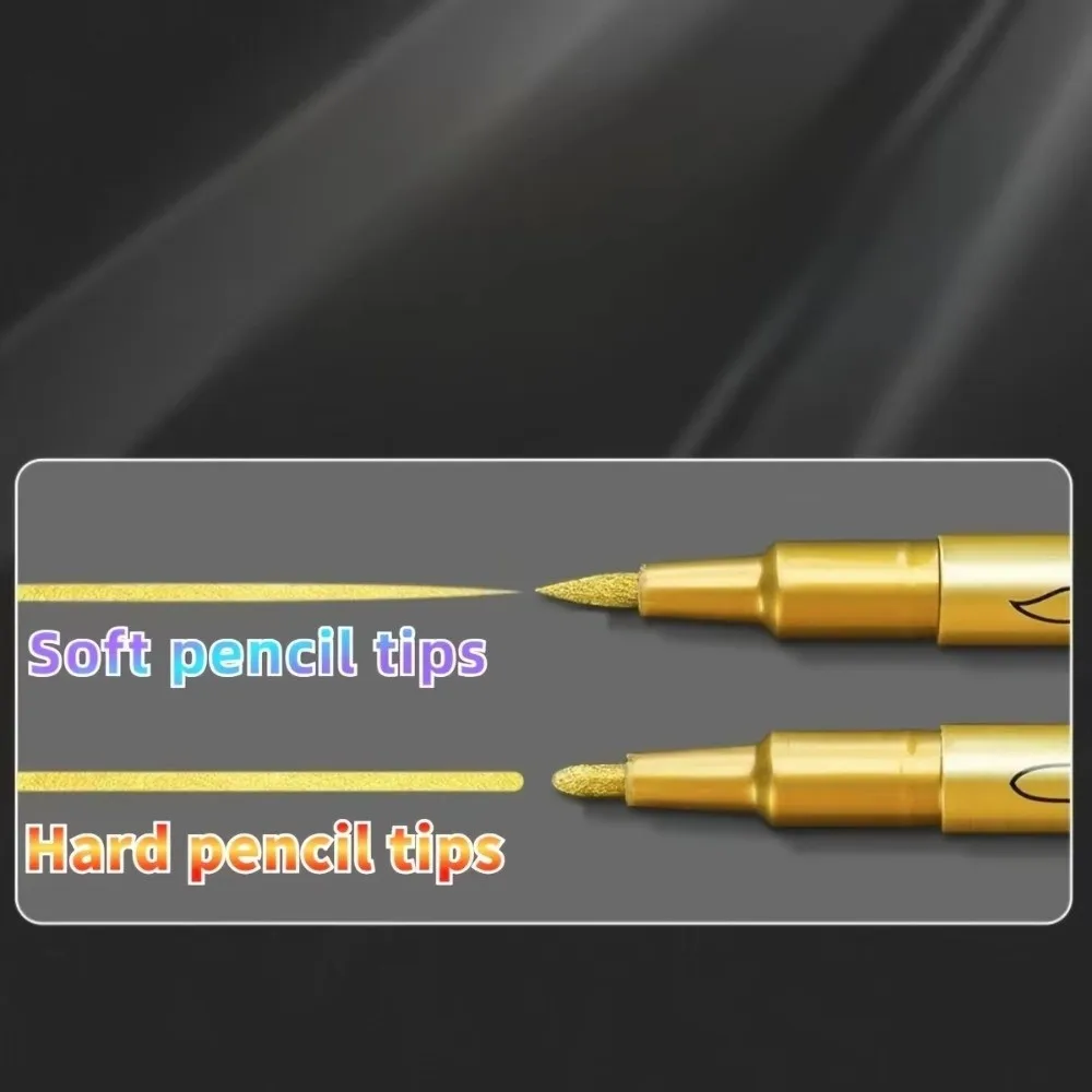 Portable Metallic Color Craft Pen Hard Multifunctional Metallic Color Paint Markers Soft Signature Pens