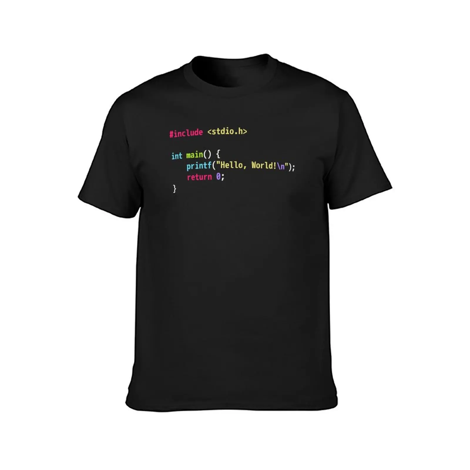 Hello World C Code - Dark Scheme Syntax Highlighting T-Shirt boys animal print quick-drying plain mens t shirts