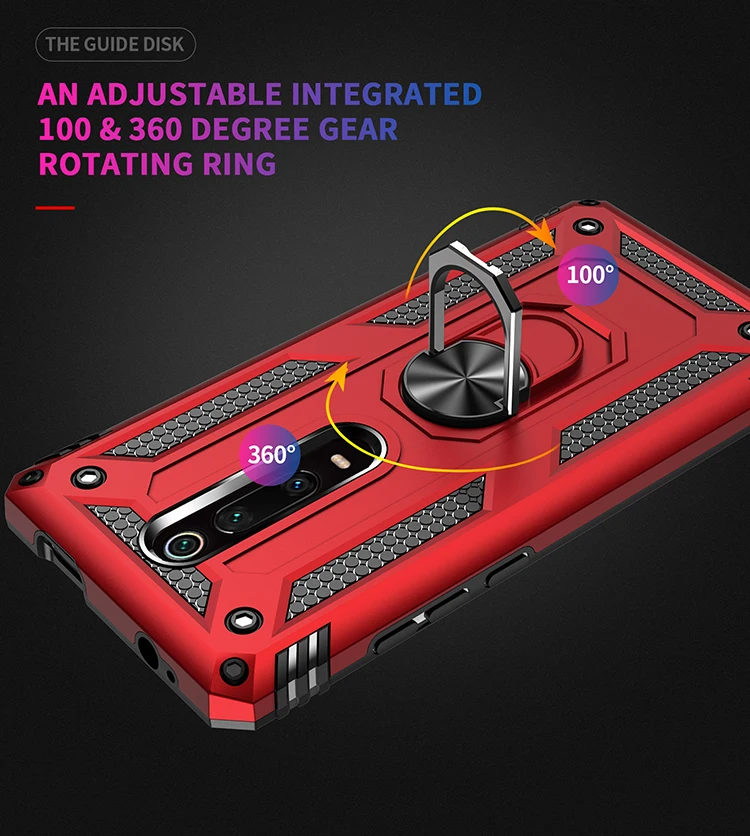 for Xiaomi Mi 9T Armor Shockproof Case for Xiaomi Mi 9T Pro Rugged Military Protective Car Holder Ring Case Cover Mi 9 T Pro